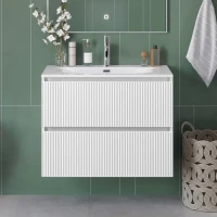 Тумба с раковиной BelBagno Uno-mini 90 подвесная, 2 ящика, bianco opaco