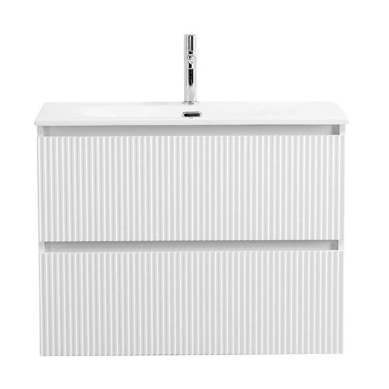 Тумба с раковиной BelBagno Uno-mini 90 подвесная, 2 ящика, bianco opaco