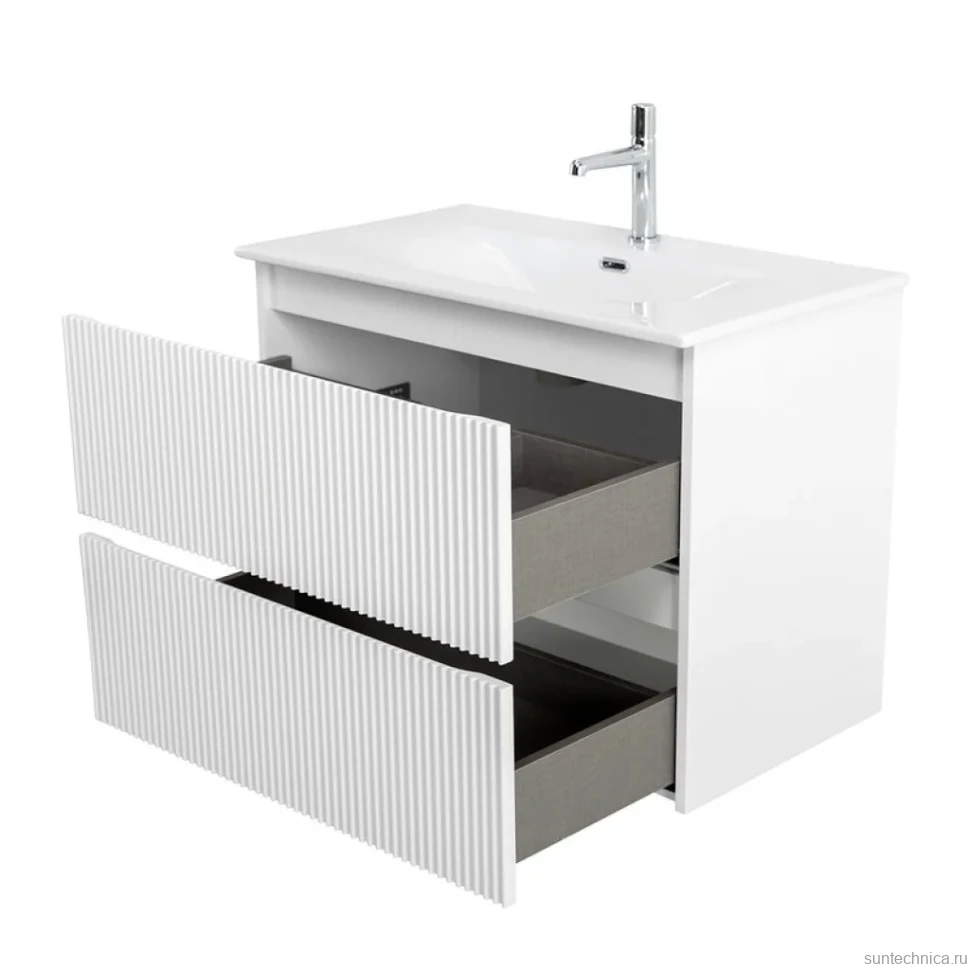Тумба с раковиной BelBagno Uno-mini 90 подвесная, 2 ящика, bianco opaco