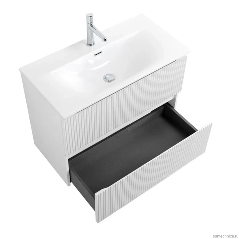 Тумба с раковиной BelBagno Uno-mini 90 подвесная, 2 ящика, bianco opaco
