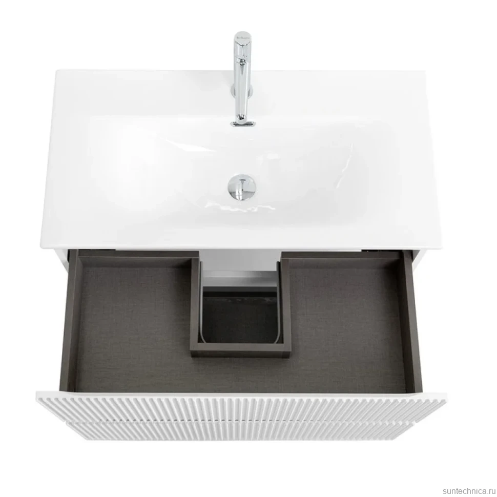 Тумба с раковиной BelBagno Uno-mini 90 подвесная, 2 ящика, bianco opaco