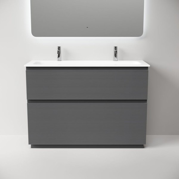 Тумба под раковину в ванную Sancos Folk Floor 1190х445х850 мм, напольная с двумя ящиками, Grey soft