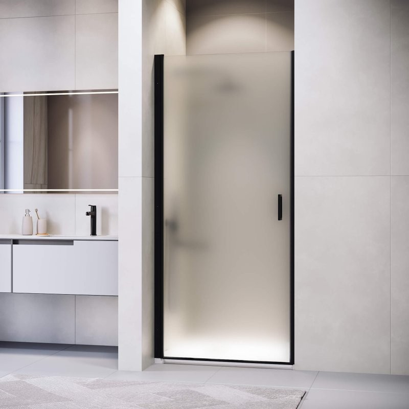 Душевая дверь в нишу RGW Leipzig LE-003-B 700х1950 профиль черный, стекло матовое