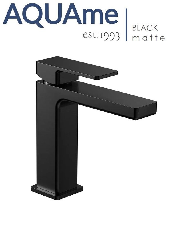 Смеситель для раковины AQUAme Savona 125 матовый черный AQM6810MB