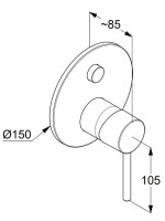 Встраиваемый смеситель для душа и ванны Kludi Bozz 38759N576 С ВНУТРЕННЕЙ ЧАСТЬЮ, брашированный никель PVD