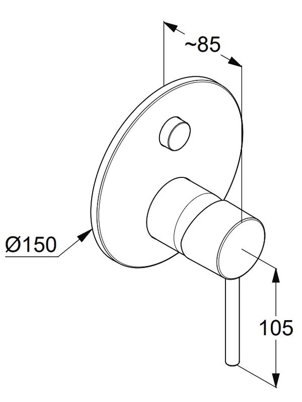 Встраиваемый смеситель для душа и ванны Kludi Bozz 38759N576 С ВНУТРЕННЕЙ ЧАСТЬЮ, брашированный никель PVD
