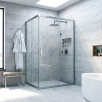 Душевой уголок Vegas Glass ZA-F Novo 120*80 07 01 профиль матовый хром, стекло прозрачное
