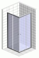 Душевой уголок Vegas Glass ZA-F Novo 120*80 07 01 профиль матовый хром, стекло прозрачное