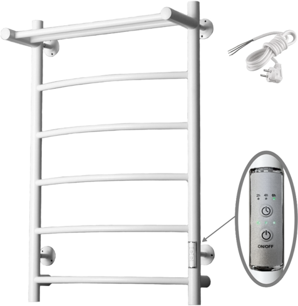 Полотенцесушитель электрический Тругор Пэк сп 5 П 80х50 с выключателем, белый