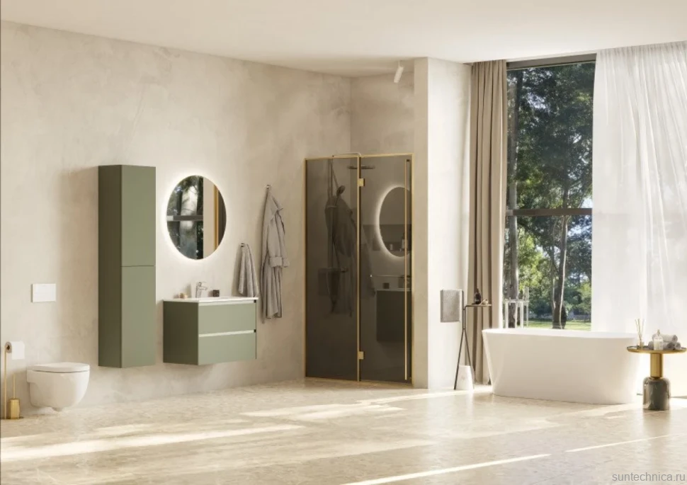 Мебель для ванной комнаты Roca Ona Olive 80 оливковая матовая, раковина 32799C000