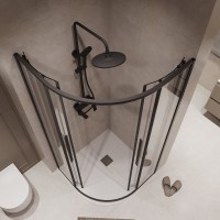 Душевой уголок Niagara Nova NG-6827-34BLACK 100x100, профиль черный матовый, стекло прозрачное