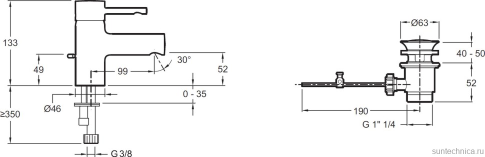 Смеситель для раковины Jacob Delafon Cuff E37301-CP