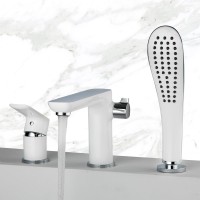 Смеситель для акриловой ванны 35к G1148 GAPPO (3 отв.) БЕЛЫЙ-ХРОМ