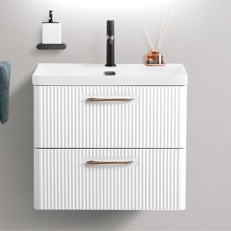 Тумба с раковиной BelBagno Due 60 bianco lucido