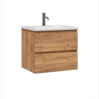 Тумба под раковину без столешницы SanStar Riana 60 подвесная, дуб крафт золотой