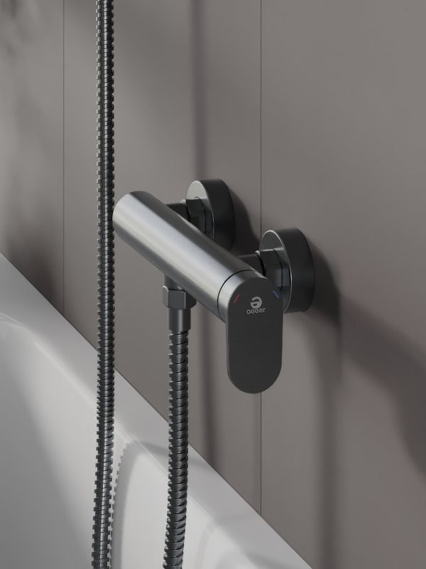 Смеситель для душа Agger Sweet A2720055 оружейная сталь матовая