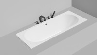 Ванна из искусственного камня Salini Ornella Axis S-Stone 170x75 см, встраиваемая, матовая белая, на ножках