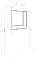 Зеркало AQUATON Флай 100 белое, дуб крафт