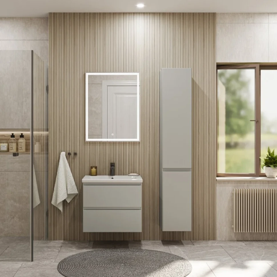 Мебель для ванной комнаты SanStar Riana 60 подвесная, grey, раковина Como 60
