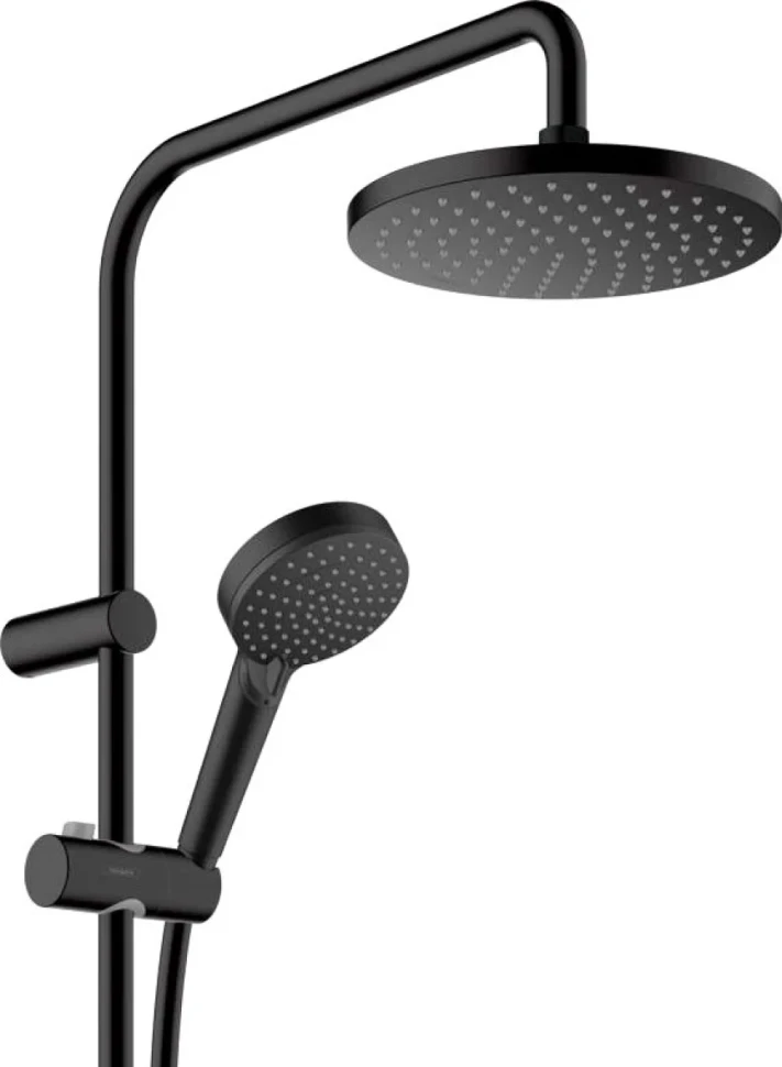 Душевая стойка Hansgrohe Vernis Blend 200 1jet 26276670 с термостатом, матовая черная