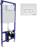 Система инсталляции для унитазов Berges Novum D4 с кнопкой смыва, белая soft touch