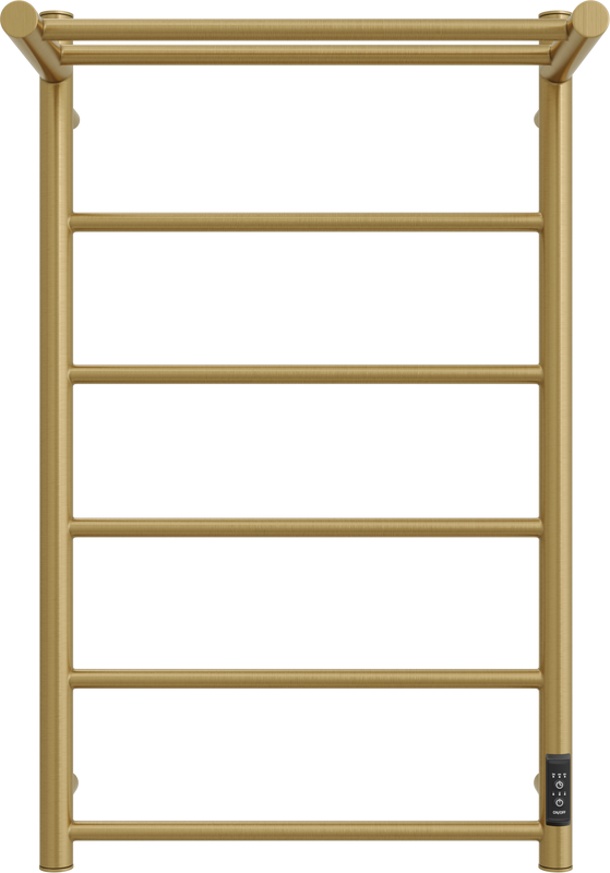 Полотенцесушитель электрический Двин Fj neo 80х50, матовое золото, с полкой