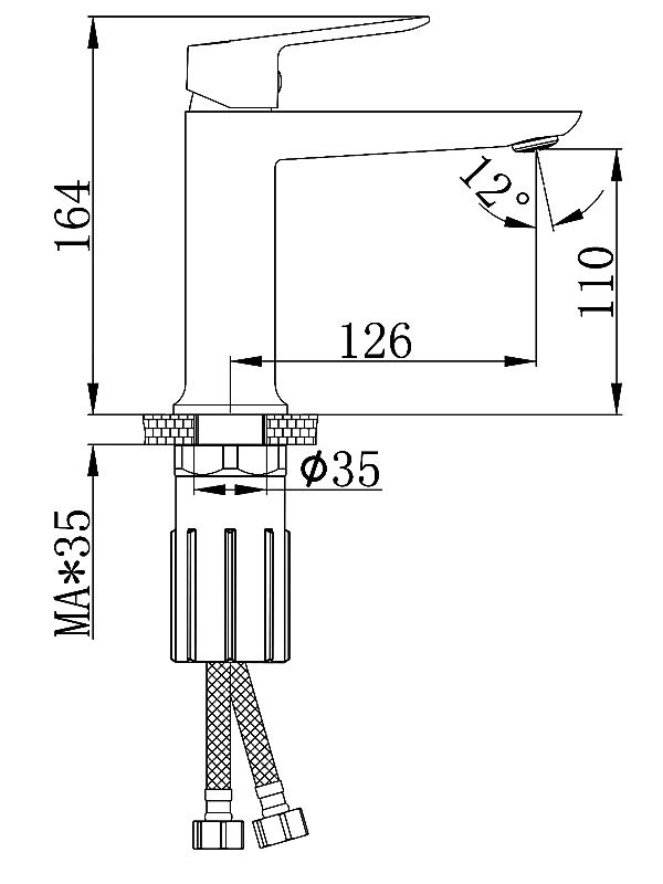 Смеситель для раковины AZARIO Alanti AZ-K1032B черный матовый