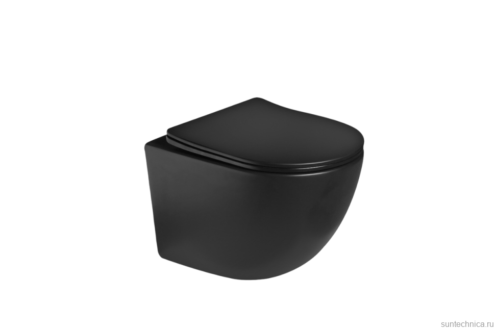 Унитаз подвесной SantiLine SL-5005T-MB черный матовый