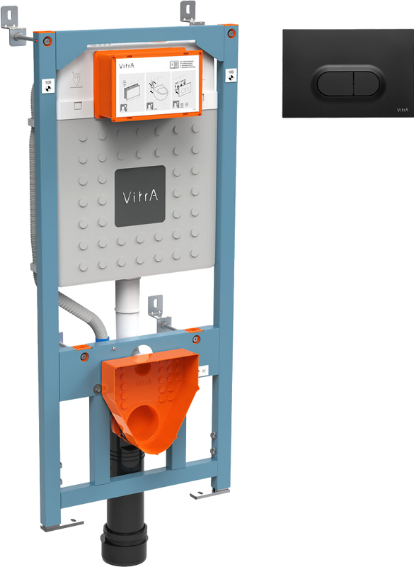 Система инсталляции для унитазов VitrA V12 762-5800-01 с кнопкой смыва 740-0511 черной матовой