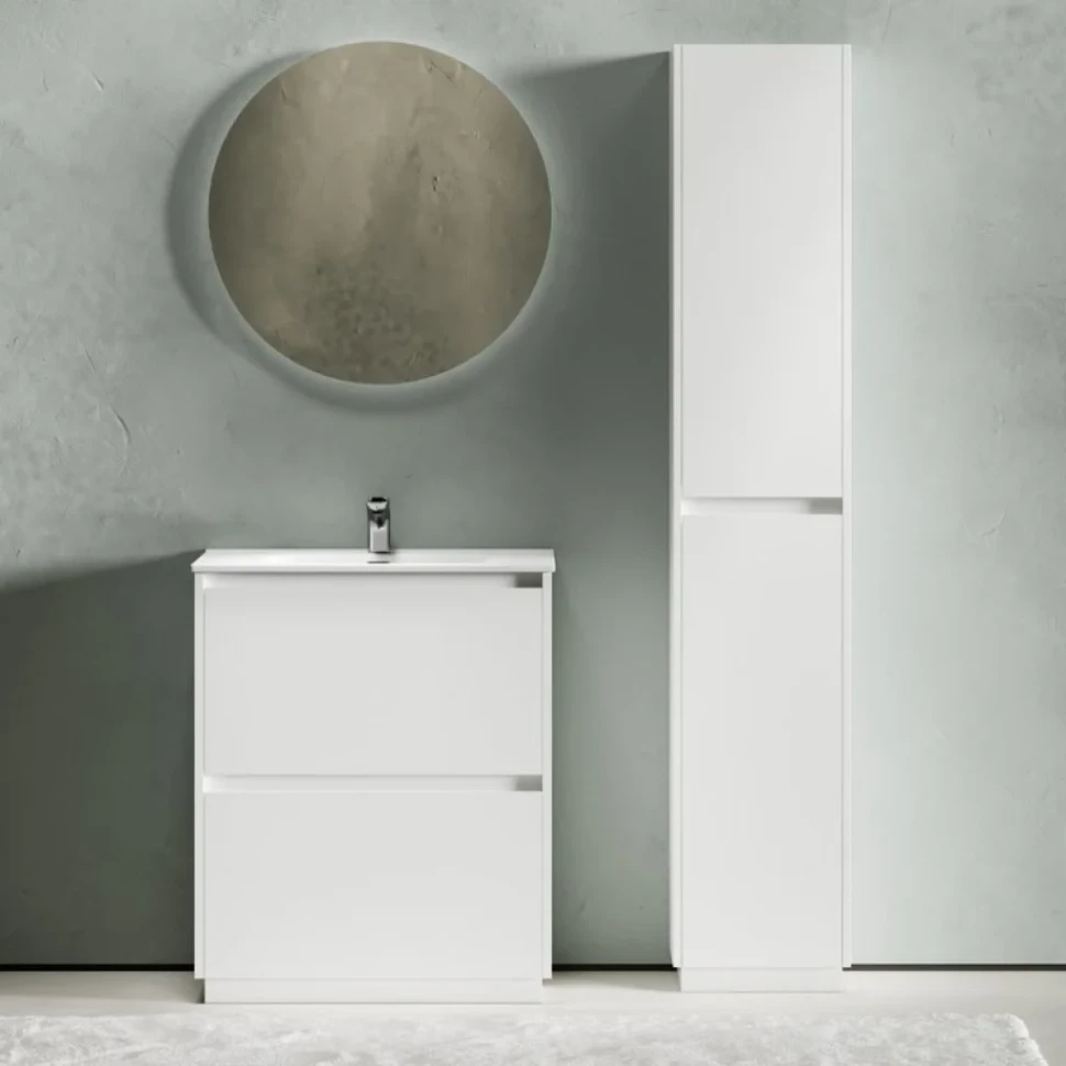Мебель для ванной комнаты Sancos Libra Floor 70 белый глянец, белая раковина CN7007