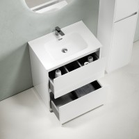 Мебель для ванной комнаты Sancos Libra Floor 70 белый глянец, белая раковина CN7007