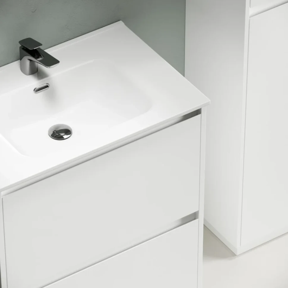 Мебель для ванной комнаты Sancos Libra Floor 70 белый глянец, белая раковина CN7007