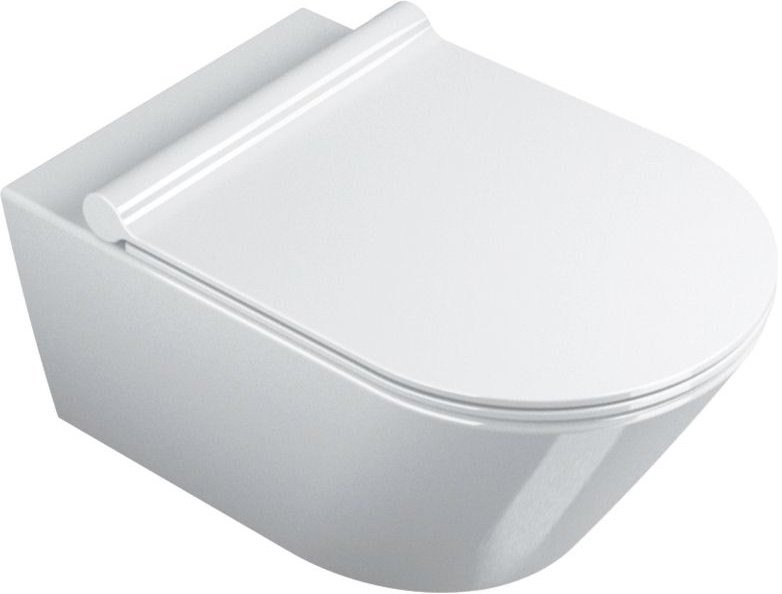 Унитаз подвесной Catalano Zero 55х35, белый глянцевый, тонкое сиденье, с микролифтом