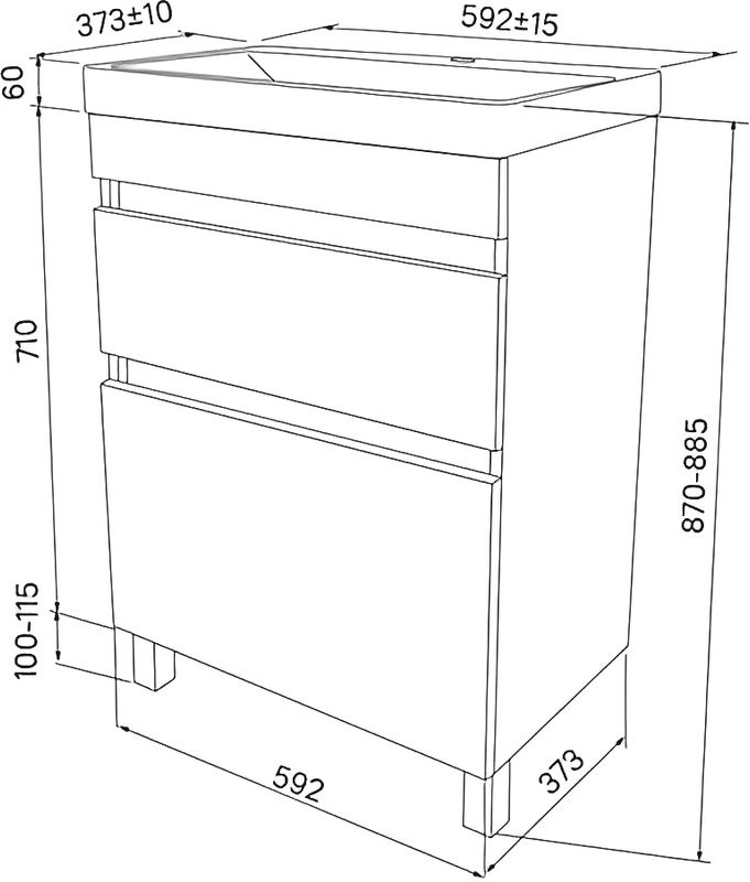 Мебель для ванной комнаты IDDIS Zodiac 60 напольная, с ящиками