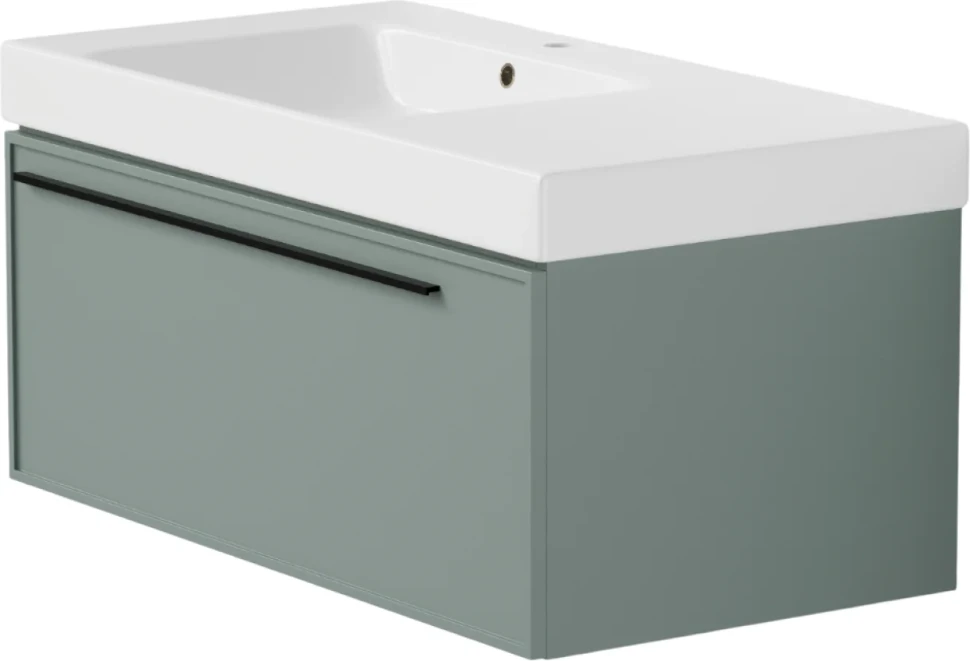 Тумба с раковиной La Fenice Elba 90 подвесная, grigio, раковина Cubo 90 L