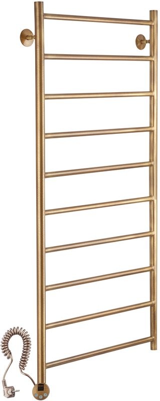 Полотенцесушитель электрический Secado Триада 1 плюс 125x55 см, подключение слева, бронза, лесенка, латунь