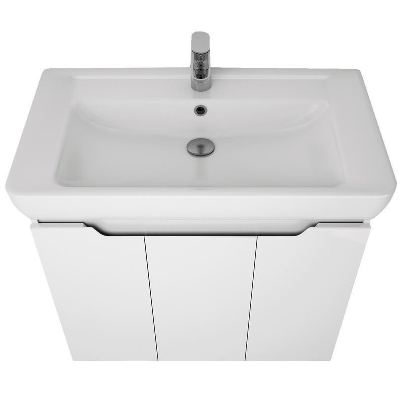 Тумба с раковиной Dreja Q Plus (D) 80 подвесная, белый глянец