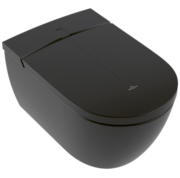 Умный унитаз подвесной Villeroy & Boch Viclean V0E200R7 безободковый, с микролифтом, с биде, pure black