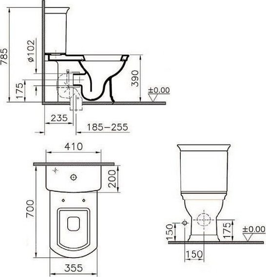 Унитаз-компакт напольный VitrA Serenada 9722B003-7204
