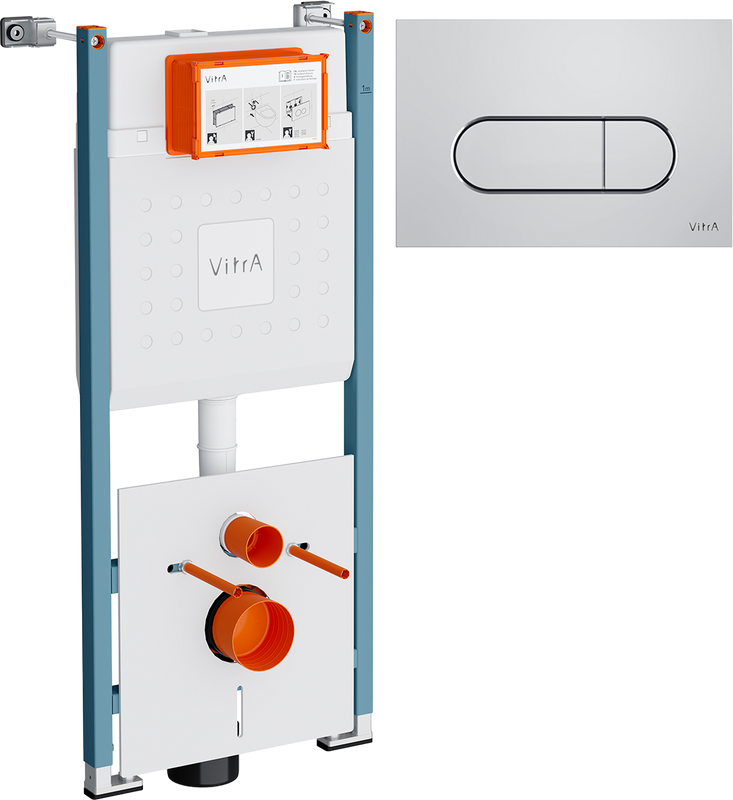 Система инсталляции для унитазов VitrA V-Fix Core 732-5800-01PV с кнопкой Root Round 740-2280 хром