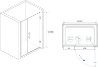 Душевая дверь в нишу RGW Hotel HO-012-B 900х1950 профиль черный, стекло прозрачное