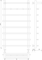 Полотенцесушитель водяной Secado Турин 1 КСП 100x55 см, хром, лесенка, с полкой