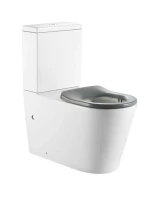 Унитаз-компакт напольный SantiLine SL-3010 безободковый, мягкое сиденье, для людей с ограниченными возможностями