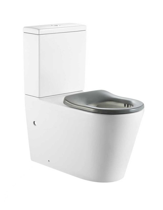 Унитаз-компакт напольный SantiLine SL-3010 безободковый, мягкое сиденье, для людей с ограниченными возможностями