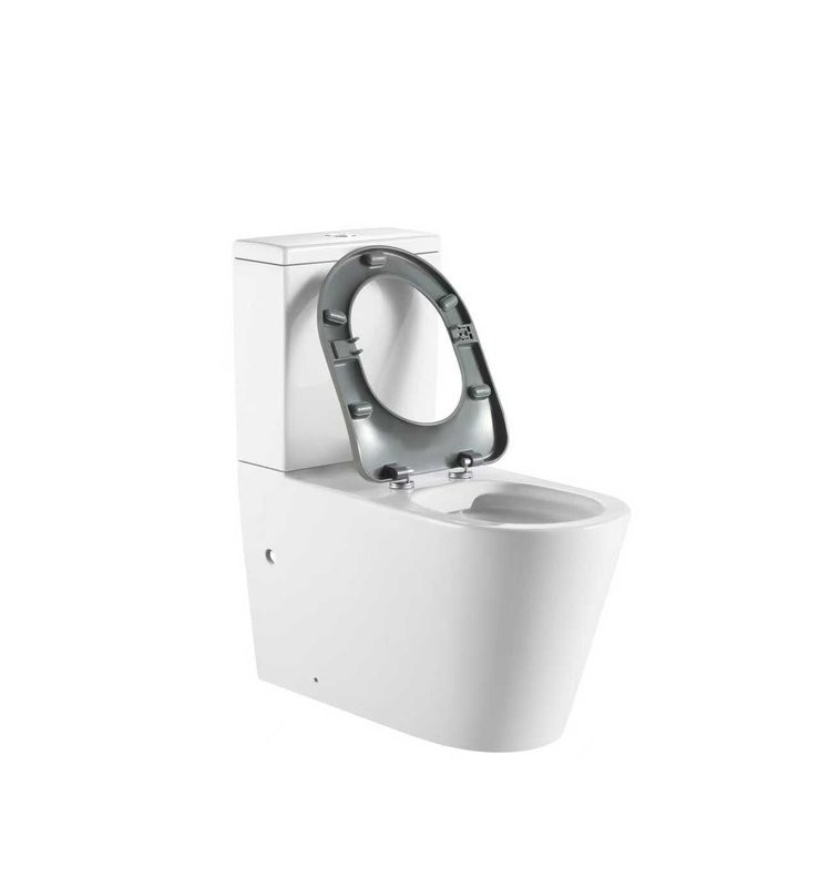 Унитаз-компакт напольный SantiLine SL-3010 безободковый, мягкое сиденье, для людей с ограниченными возможностями