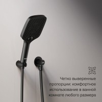 Душевая система с тропическим душем Damixa Gala 953510300 черная матовая, скрытого монтажа, смеситель для 3 потребителей, верхний душ, излив, встраиваемый душевой комплект, гарантия 10 лет, Дания