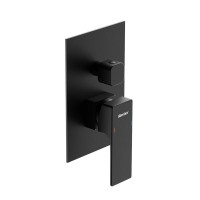 Душевая система с тропическим душем Damixa Gala 953510300 черная матовая, скрытого монтажа, смеситель для 3 потребителей, верхний душ, излив, встраиваемый душевой комплект, гарантия 10 лет, Дания