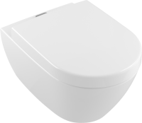 Унитаз подвесной Villeroy & Boch Subway 2.0 5614A101 + Крышка-сиденье Villeroy & Boch Subway 2.0 9M78S101 с микролифтом, петли хром