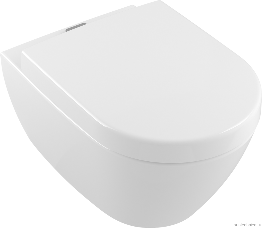 Унитаз подвесной Villeroy & Boch Subway 2.0 5614A101 + Крышка-сиденье Villeroy & Boch Subway 2.0 9M78S101 с микролифтом, петли хром