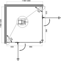 Душевой уголок BelBagno Kraft A-22-120-C-Cr